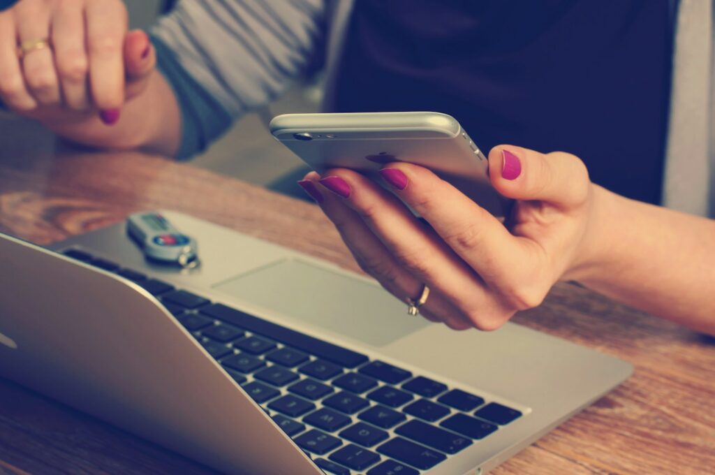 Person typing on a laptop